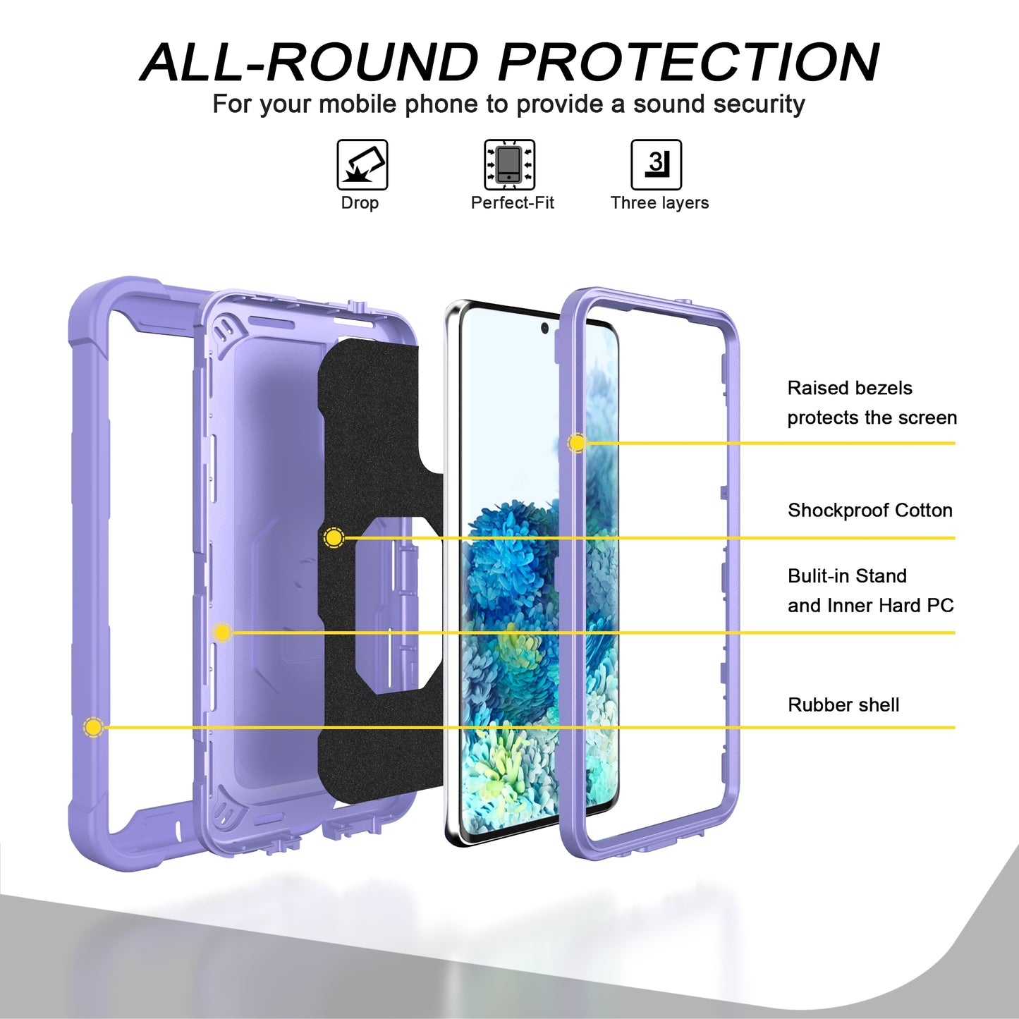 Coque antichoc avec support en métal pour Samsung S20FE 4G/5G