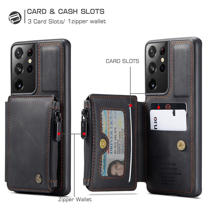 Neue luxuriöse multifunktionale Brieftaschen-Handyhülle für die Samsung S21 Serie