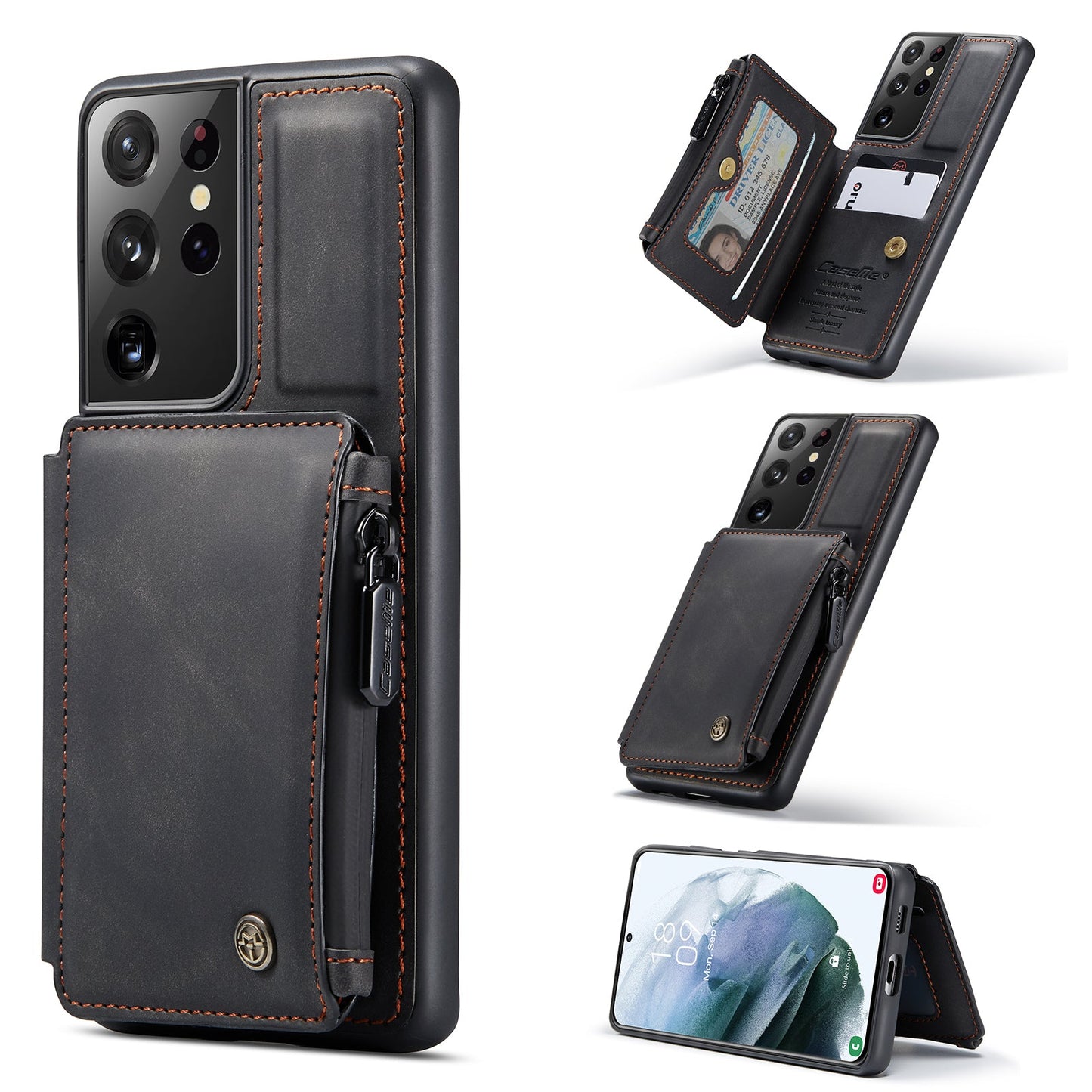 Neue luxuriöse multifunktionale Brieftaschen-Handyhülle für die Samsung S21 Serie