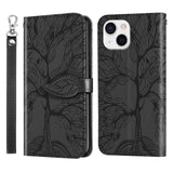 New 3D Embossed Life Tree Wallet Phone Case For iPhone