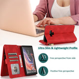 Luxury Skin Feel Multi-card Zipper Leather Case For Samsung Note9