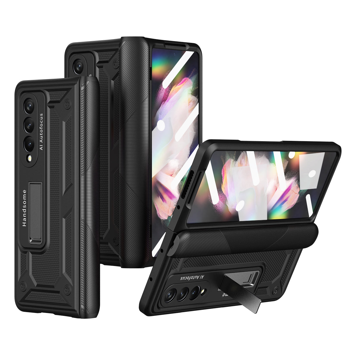 Luxuriöses Scharnier-Ständer Magnetisches Metallhalterung-Case für Samsung Galaxy Z Fold3 5G