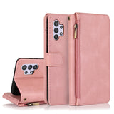 Luxury Skin Feel Multi-card Zipper Leather Case For Samsung A32