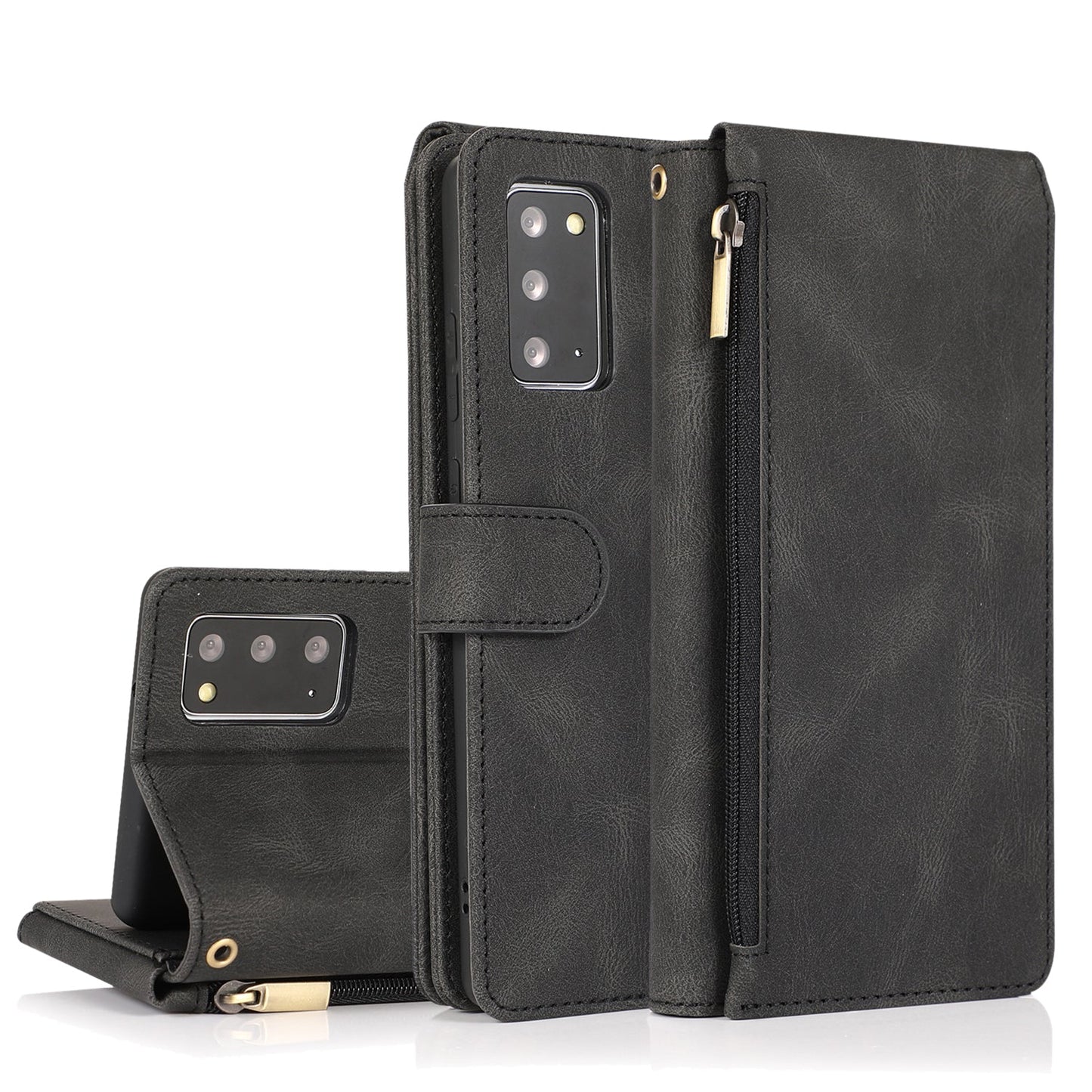 Luxury Skin Feel Multi-card Zipper Leather Case For Samsung Note20/Note20 5G