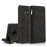 Luxury Skin Feel Multi-card Zipper Leather Case For Samsung Note9