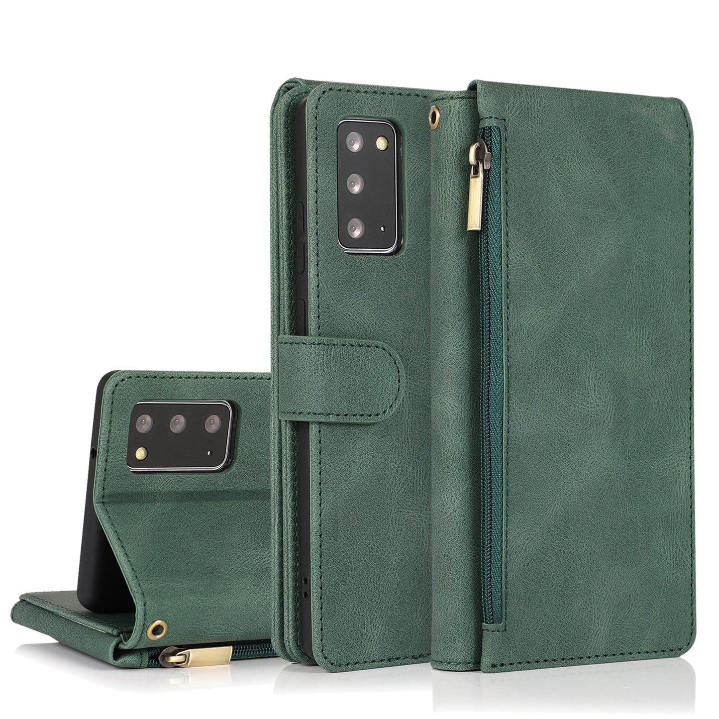 Luxury Skin Feel Multi-card Zipper Leather Case For Samsung Note20/Note20 5G