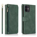 Luxury Skin Feel Multi-card Zipper Leather Case For iPhone 12 &11 Series