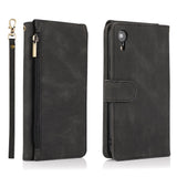 Luxury Skin Feel Multi-card Zipper Leather Case For iPhone XR