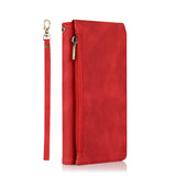 Luxury Skin Feel Multi-card Zipper Leather Case For Samsung S20