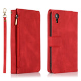 Luxury Skin Feel Multi-card Zipper Leather Case For iPhone XR