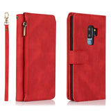 Luxury Skin Feel Multi-card Zipper Leather Case For Samsung S9 Plus