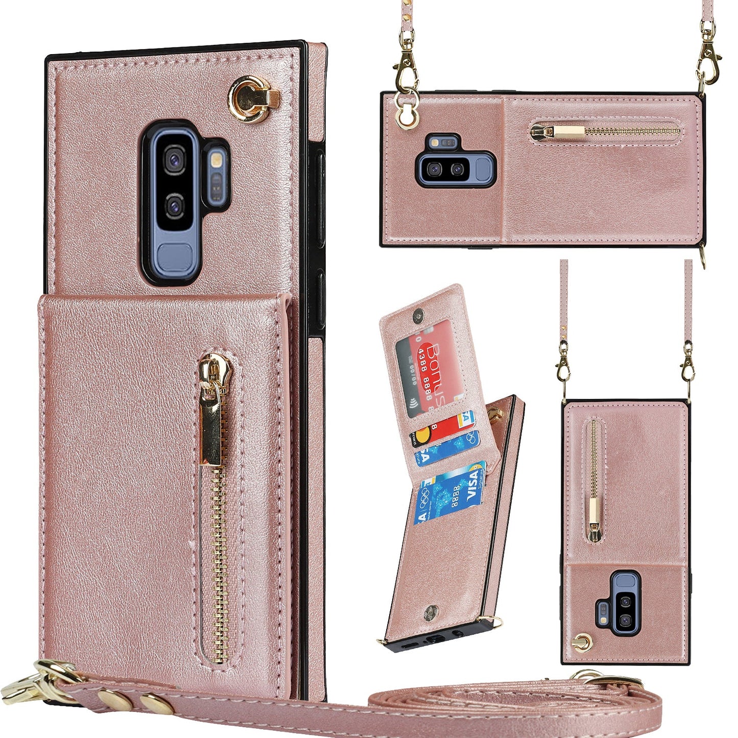 New Crossbody Zipper Wallet Phone Case For Samsung S9 Plus