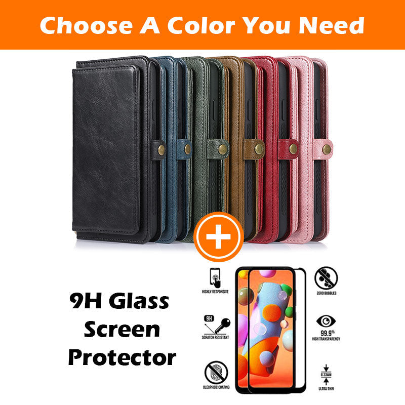 Multifunktionale, aufteilbare magnetische Handyhülle mit Brieftasche für Samsung S21FE