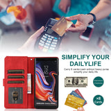 Luxury Skin Feel Multi-card Zipper Leather Case For Samsung Note9