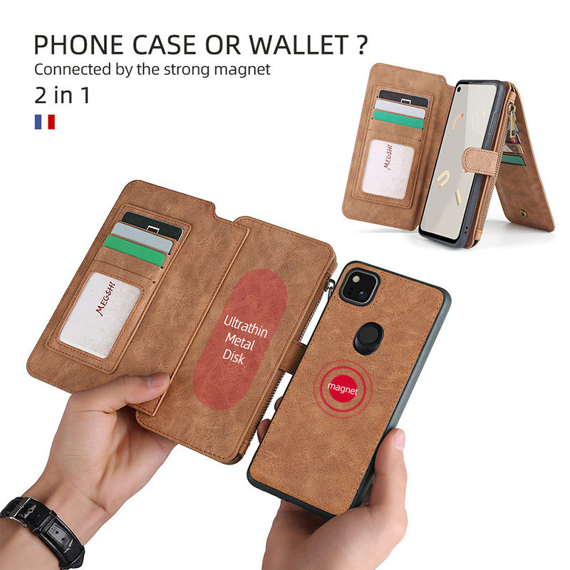 Multifunktionale magnetische Karten-Brieftaschen-Handyhülle für Google Pixel