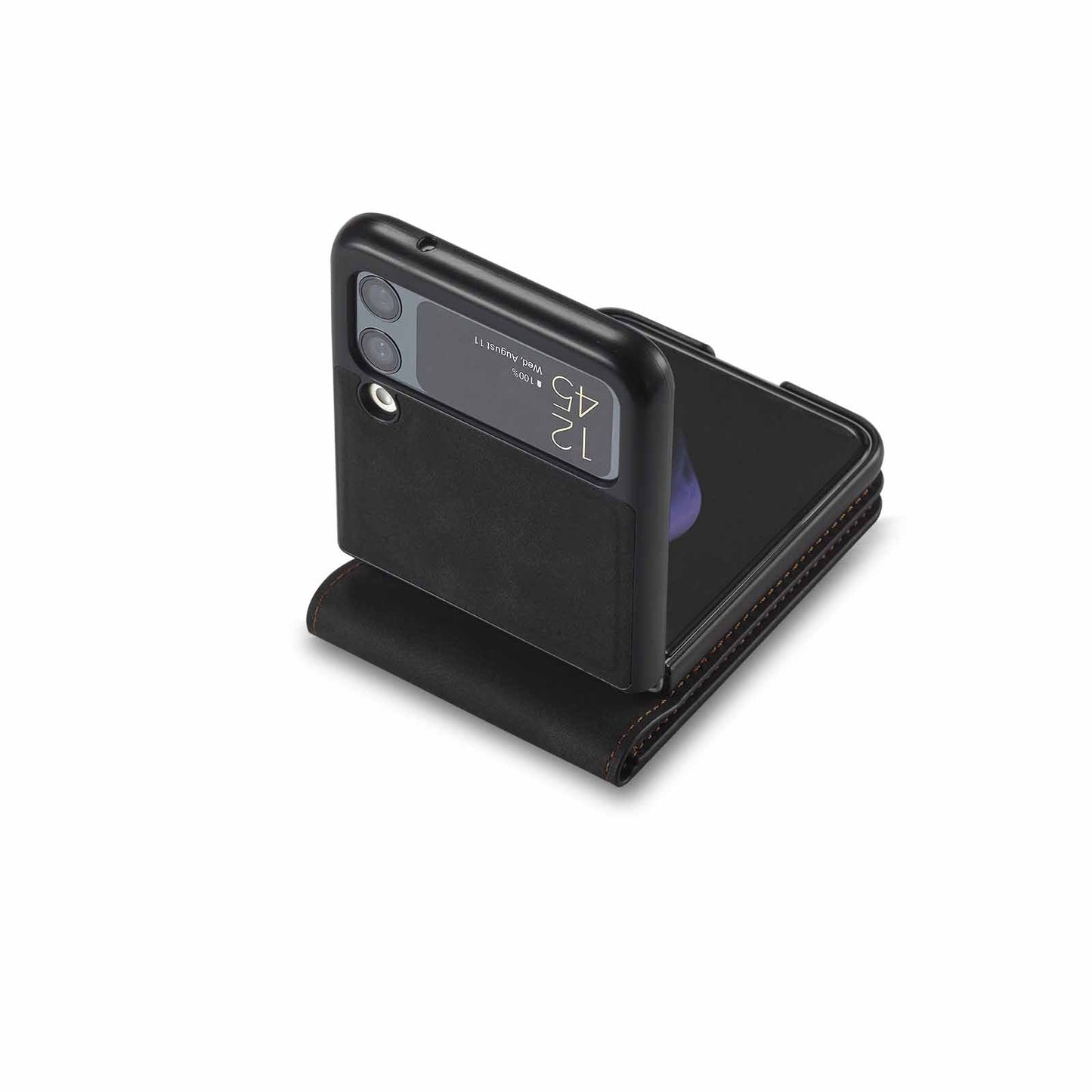 Luxuriöse Leder-Flip-Brieftaschen-Schutzhülle für Samsung Galaxy Z Flip3 5G