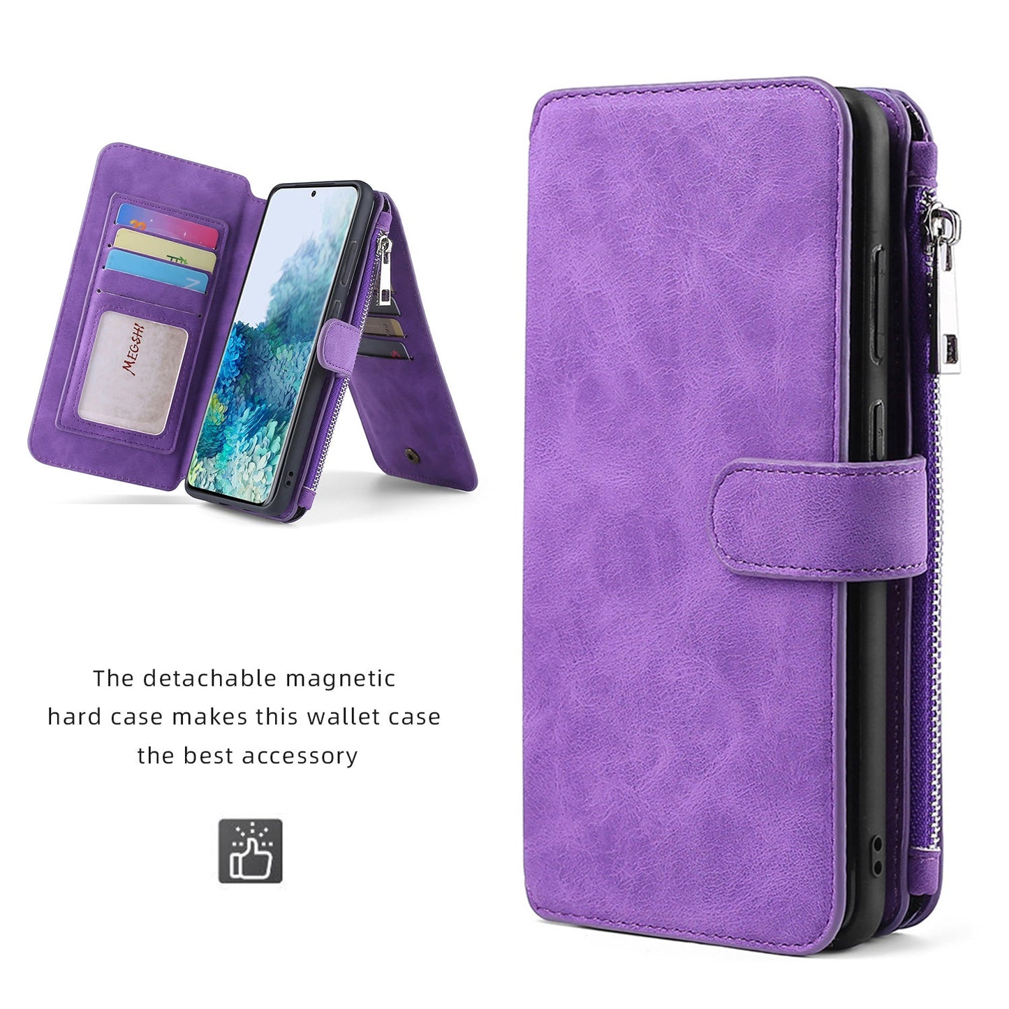 Multifunktionale magnetische Karten-Brieftasche Handyhülle für Samsung S20 Serie