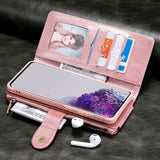 Multifunctional Retro Split Magnetic Flip Wallet Phone Case For iPhone