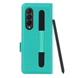 High Quality Lychee Anti-drop Pen Slot Phone Case For Samsung Galaxy Z Fold3 5G