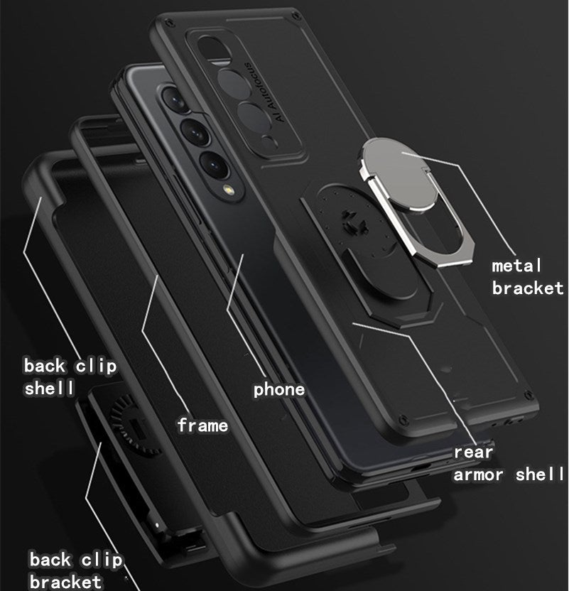 Ultradünne faltbare All-Inclusive-Anti-Sturz-Rückseiten-Clip-Hülle für Samsung Galaxy Z Fold3 5G