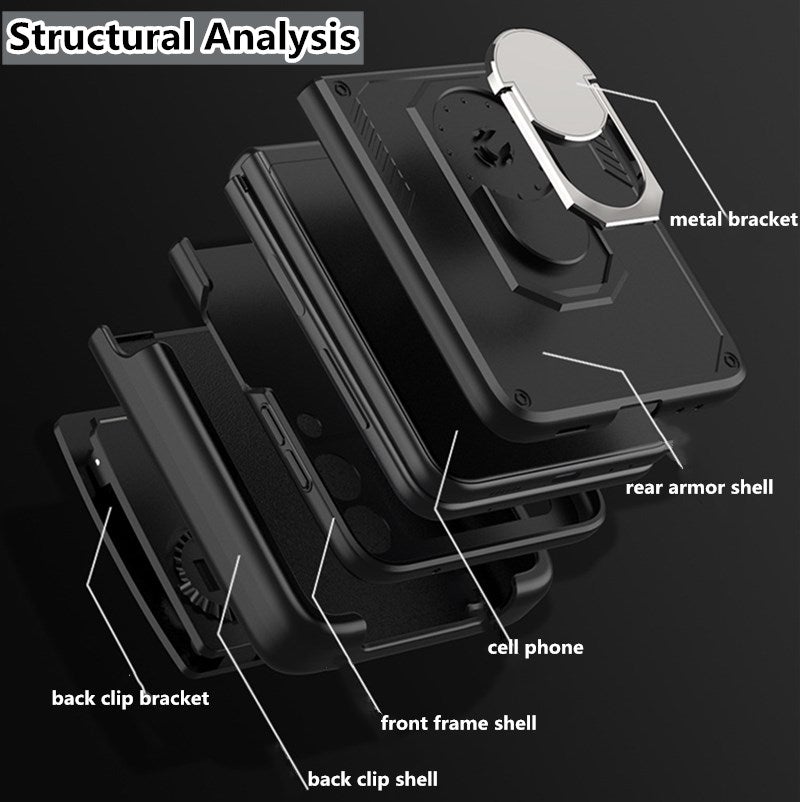 Coque Ultra Fine Pliable Anti-chute Tout Compris avec Clip Arrière pour Samsung Galaxy Z Flip3 5G