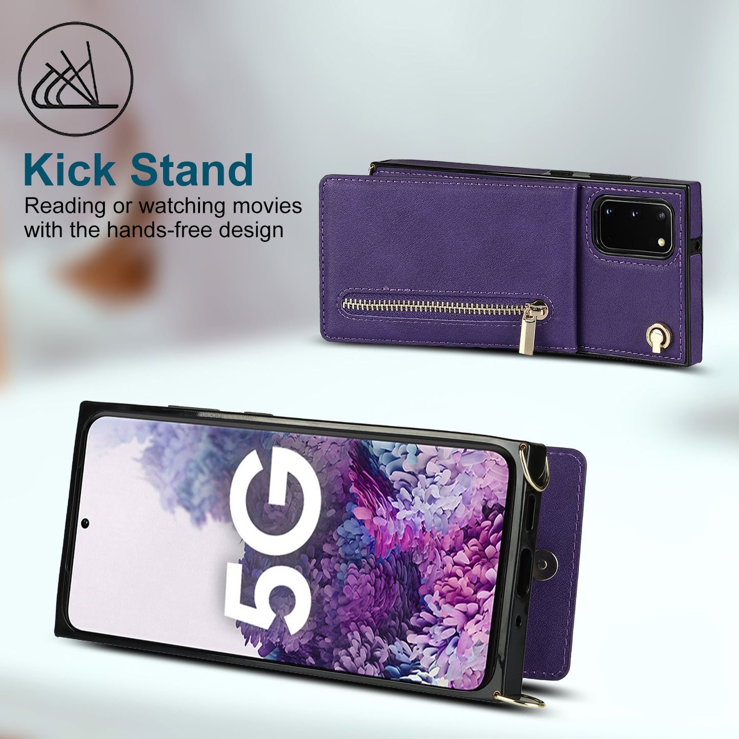 Neue Umhänge-Reißverschluss-Brieftaschen-Handyhülle für Samsung S20FE 4G/5G