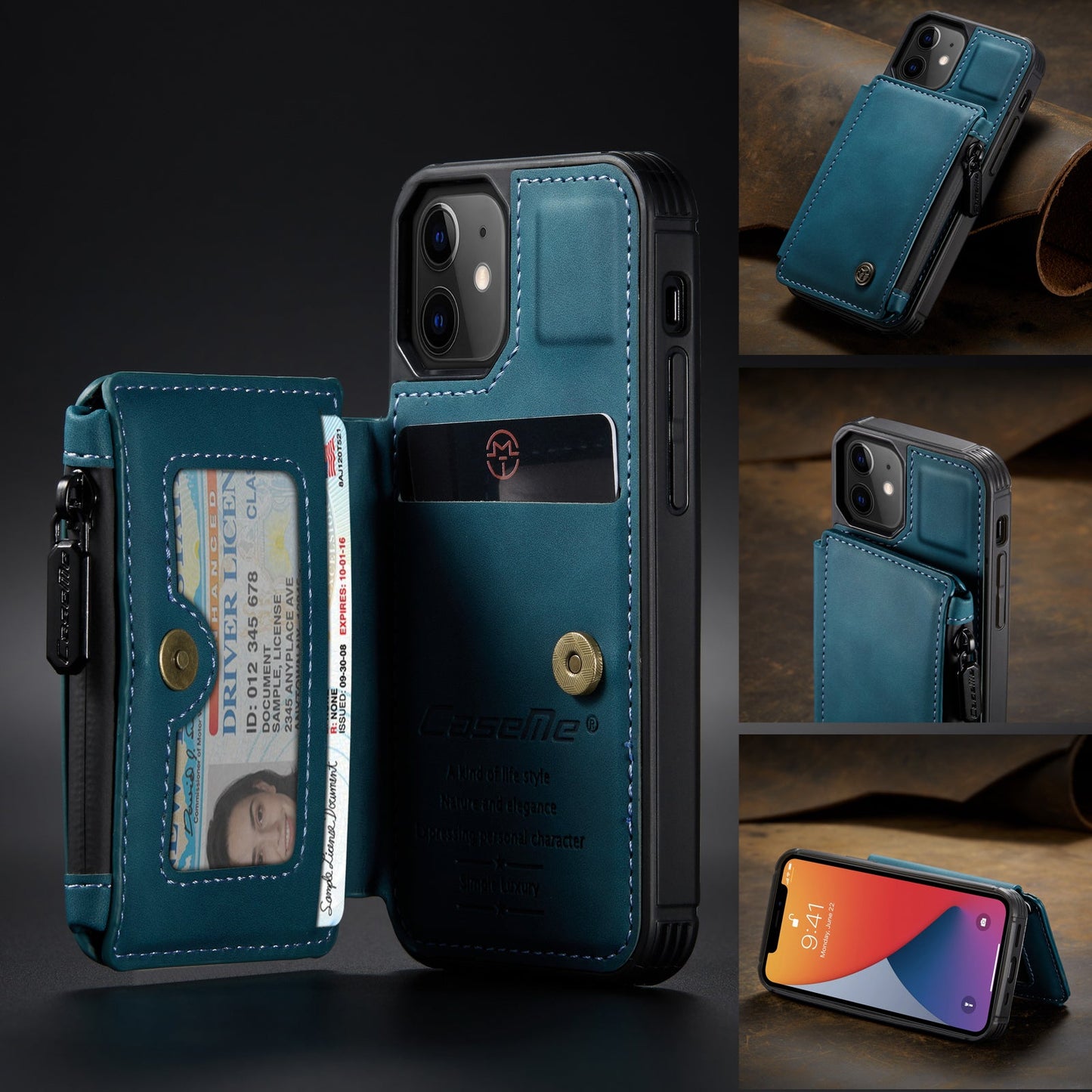 Neue luxuriöse multifunktionale Brieftaschen-Handyhülle für iPhone
