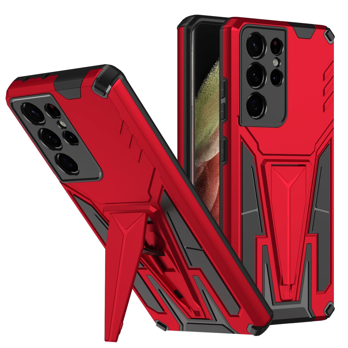 Neue Außergewöhnliche Armor Bracket Magnetische Handyhülle für Samsung S21 Ultra 5G