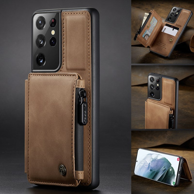 Neue luxuriöse multifunktionale Brieftaschen-Handyhülle für die Samsung S21 Serie