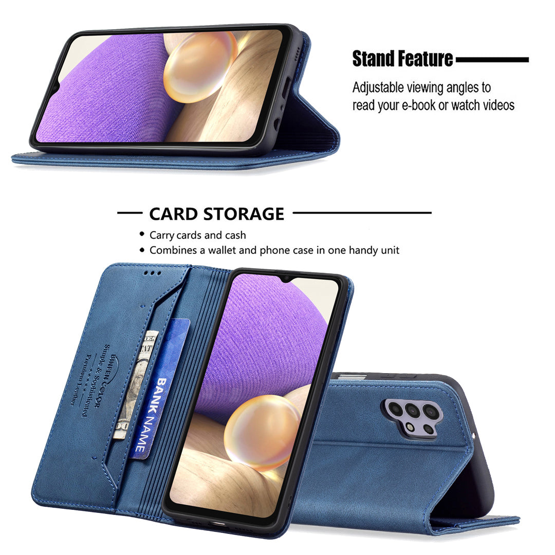 Neue RFID Magnet Leder Brieftasche Flip Hülle Für Samsung