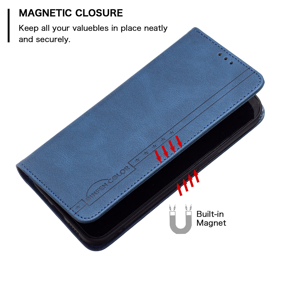 Neue RFID Magnet Leder Brieftasche Flip Hülle Für Samsung