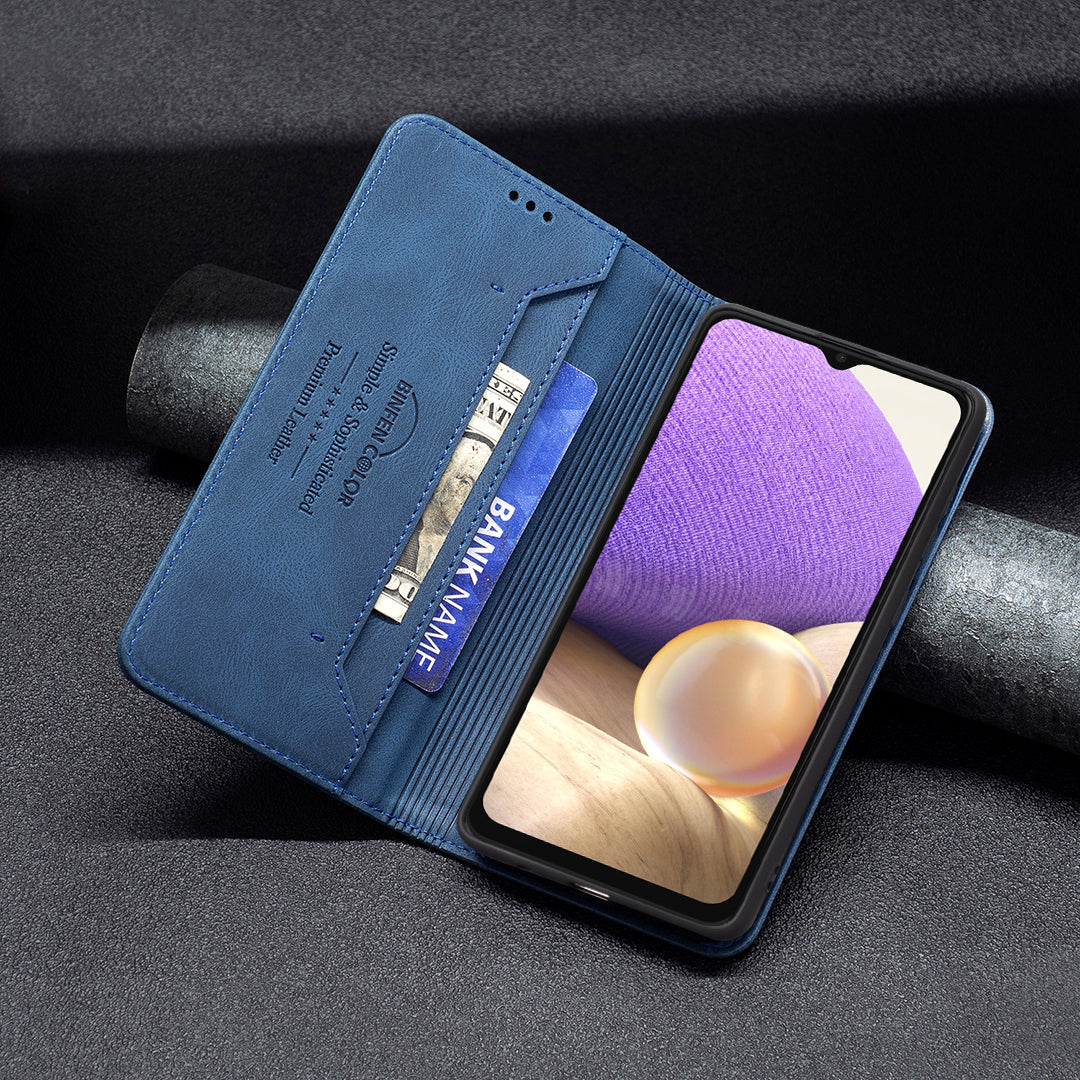 Neue RFID Magnet Leder Brieftasche Flip Hülle Für Samsung