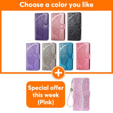 Luxury Embossed Butterfly Leather Wallet Flip Case For Samsung A50