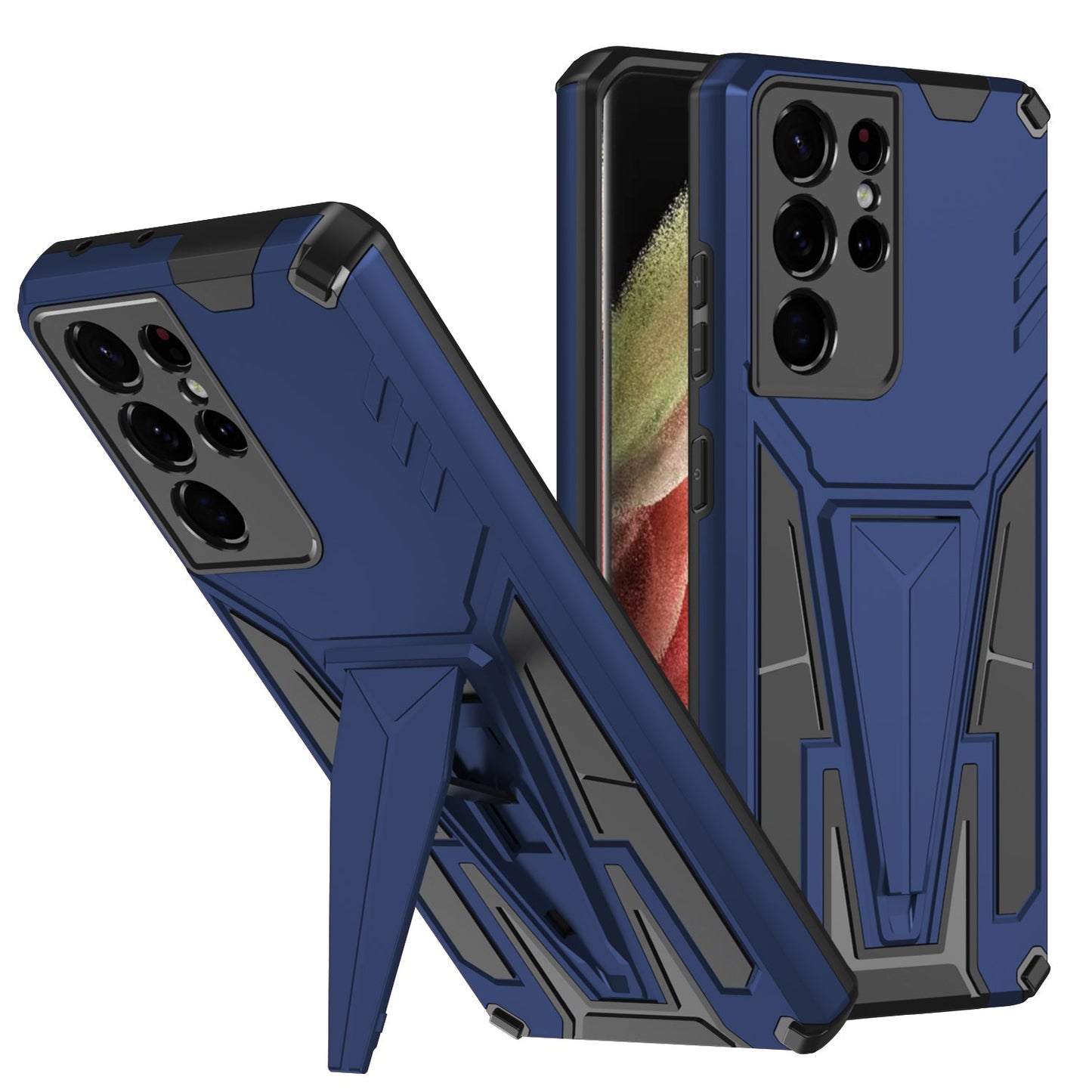 Neue Außergewöhnliche Armor Bracket Magnetische Handyhülle für Samsung S21 Ultra 5G
