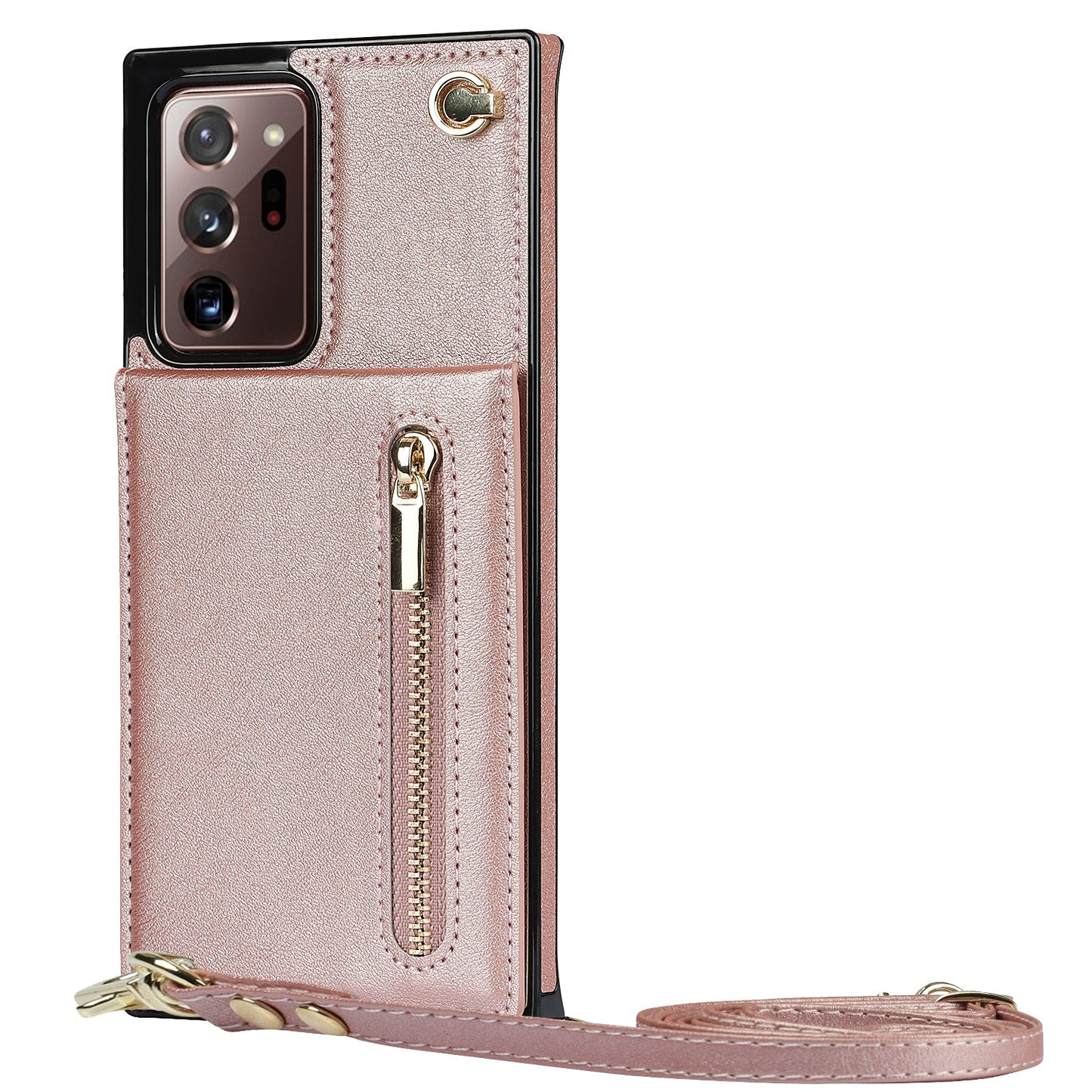 Nouvel étui portefeuille croisé avec fermeture éclair pour téléphone Samsung Note20 Ultra