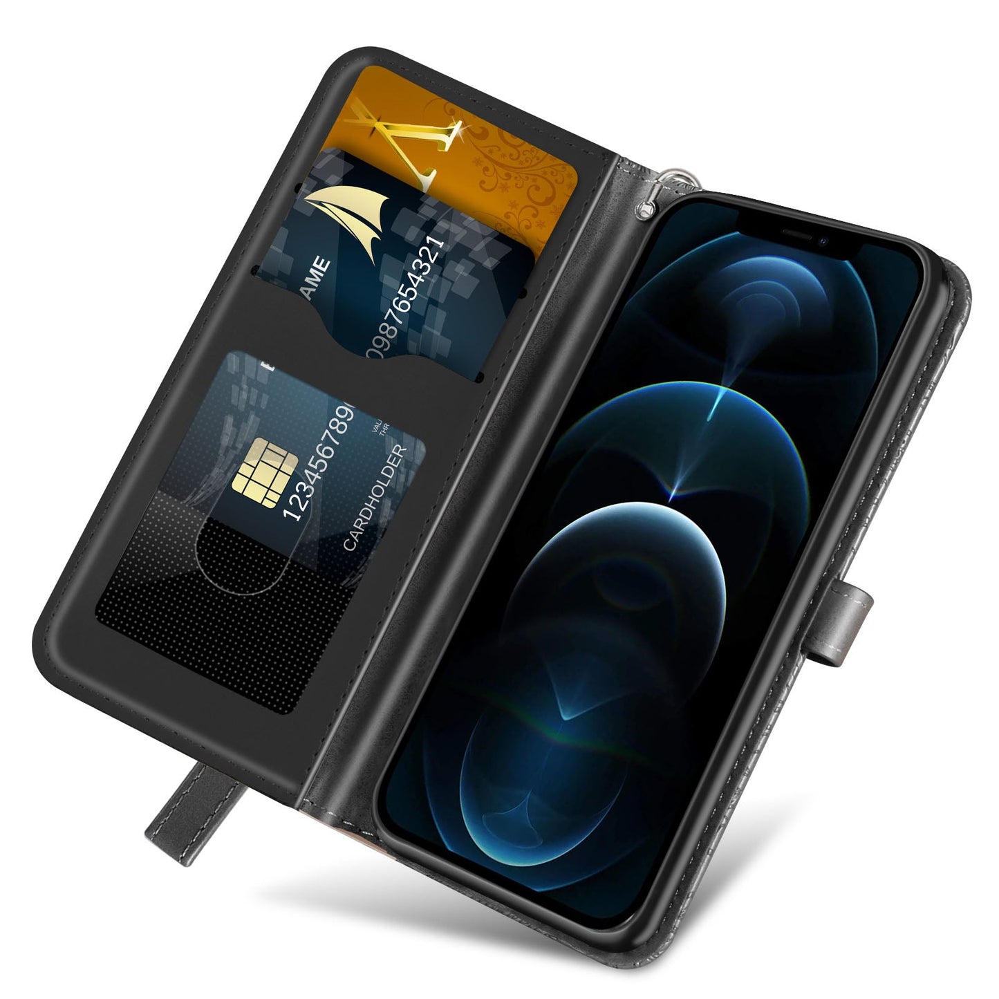 Neue 3D geprägte Lebensbaum-Brieftaschen-Handyhülle für iPhone