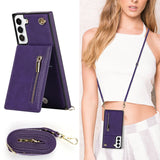 New Crossbody Zipper Wallet Phone Case For Samsung S21FE