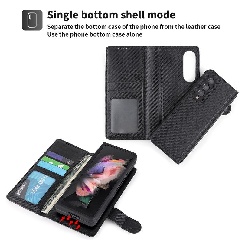 Neue 2-in-1 Leder Geldbörse Stift Slot Handyhülle für Samsung Galaxy Z Fold3 5G