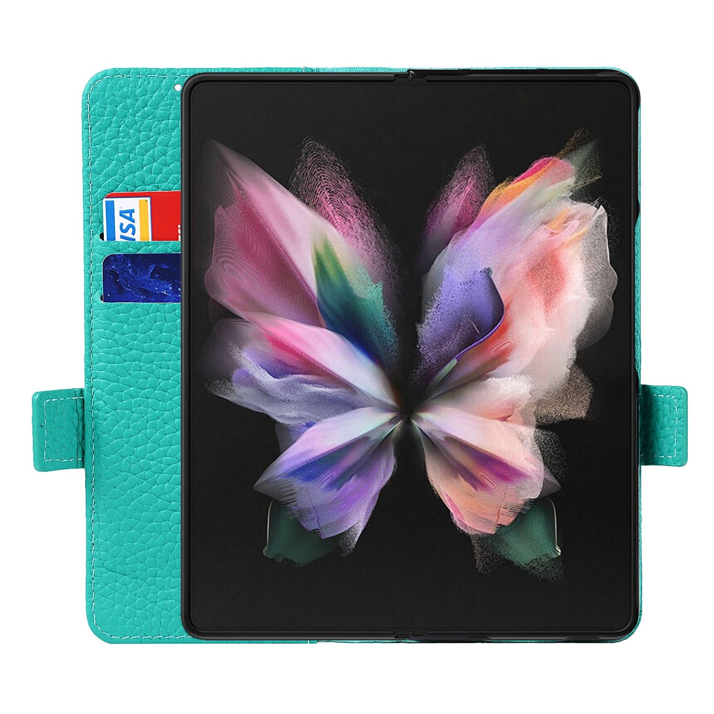 Hochwertige Litschi-Anti-Fall-Handyhülle mit Stiftschlitz für Samsung Galaxy Z Fold3 5G