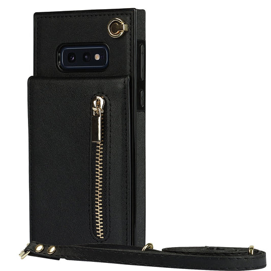 Nouveau portefeuille zippé à bandoulière pour Samsung S10E