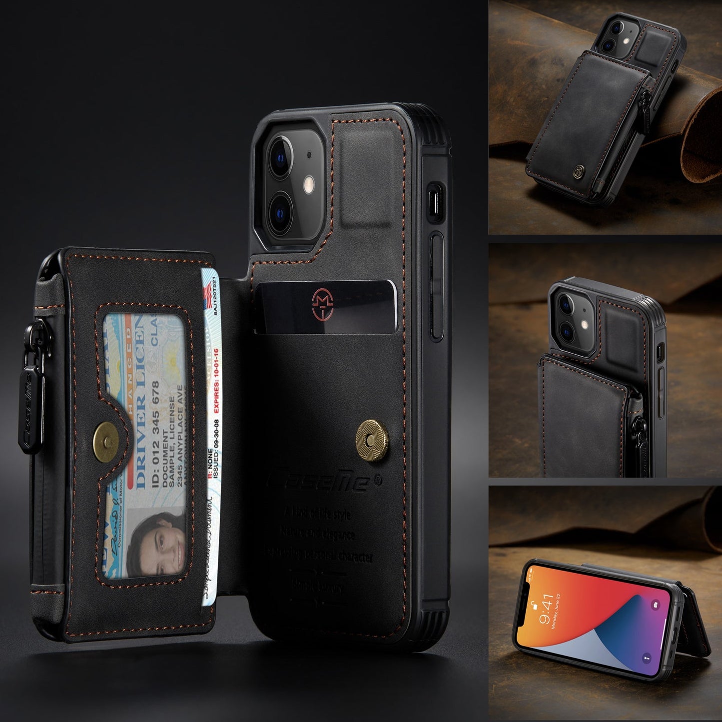 Neue luxuriöse multifunktionale Brieftaschen-Handyhülle für iPhone