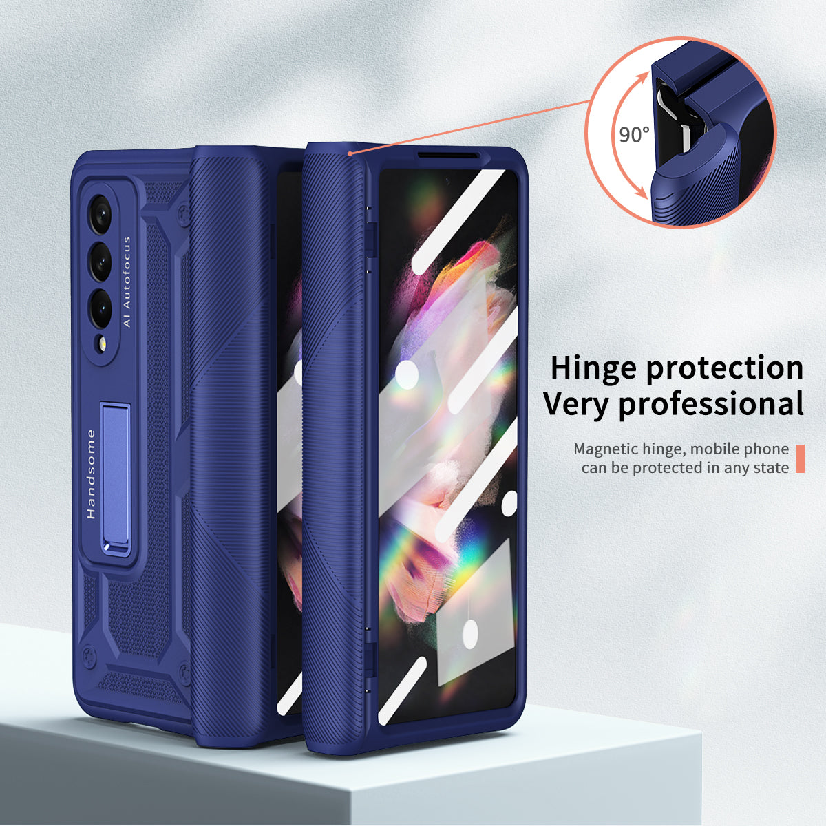 Luxuriöses Scharnier-Ständer Magnetisches Metallhalterung-Case für Samsung Galaxy Z Fold3 5G