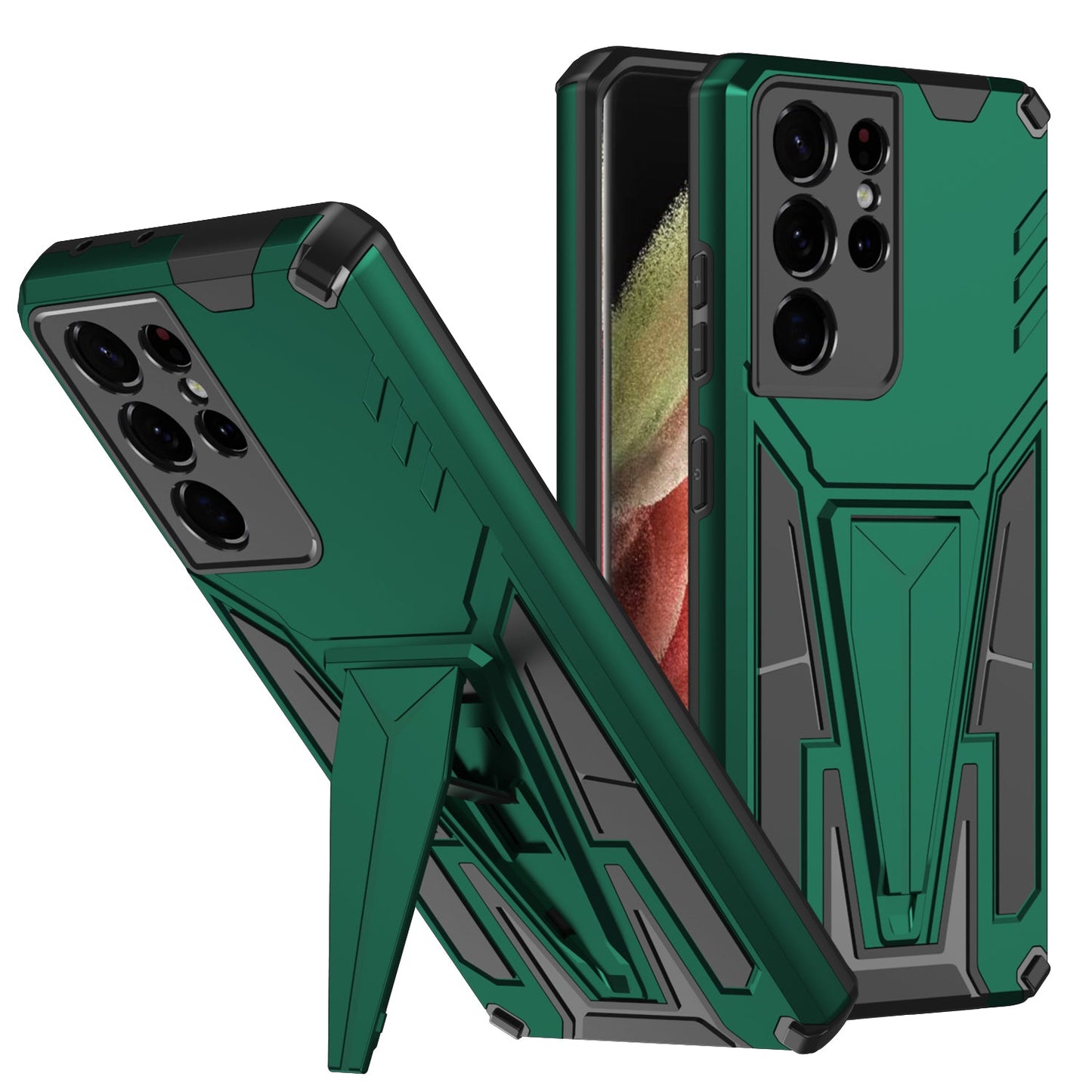 Neue Außergewöhnliche Armor Bracket Magnetische Handyhülle für Samsung S21 Ultra 5G