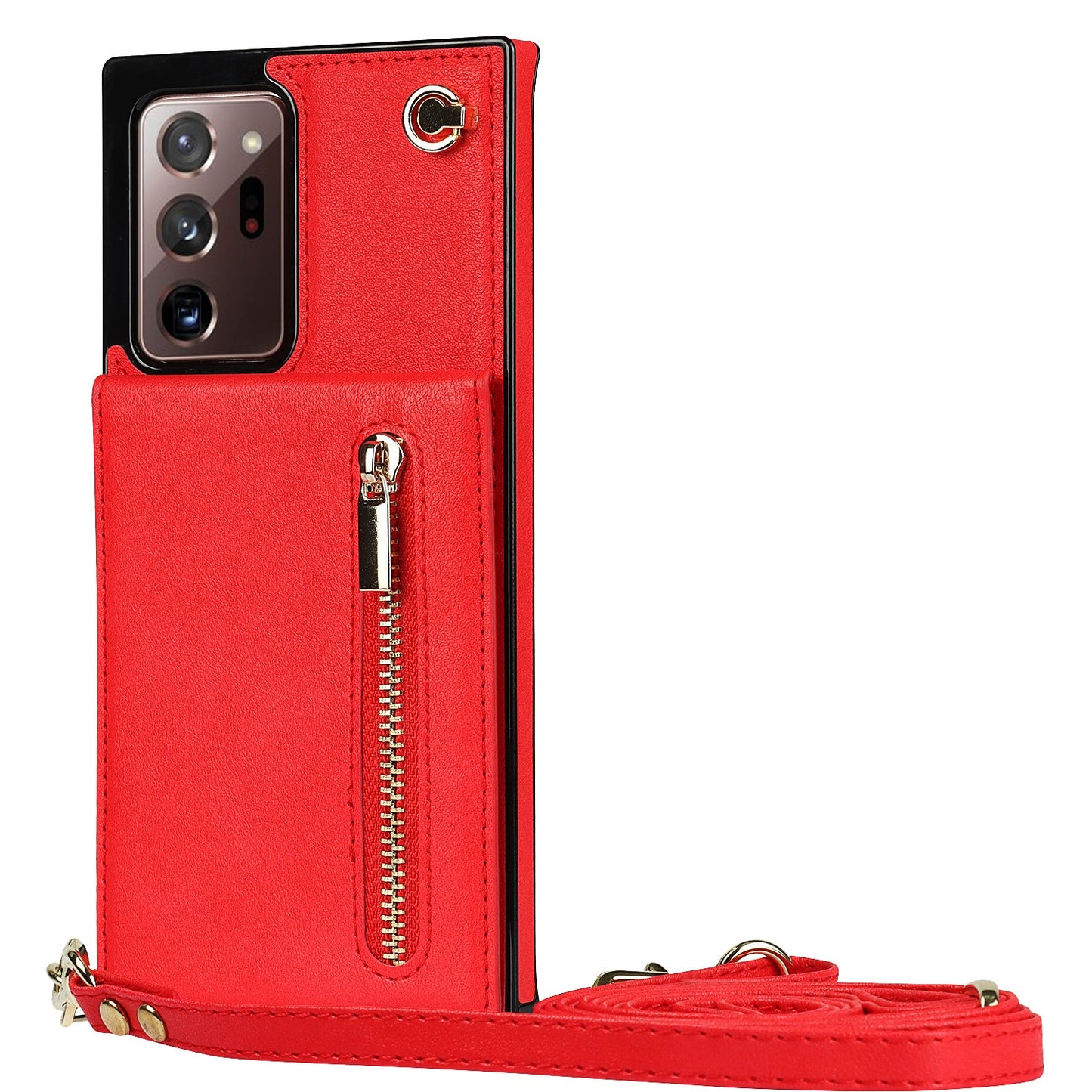 Nouvel étui portefeuille croisé avec fermeture éclair pour téléphone Samsung Note20 Ultra