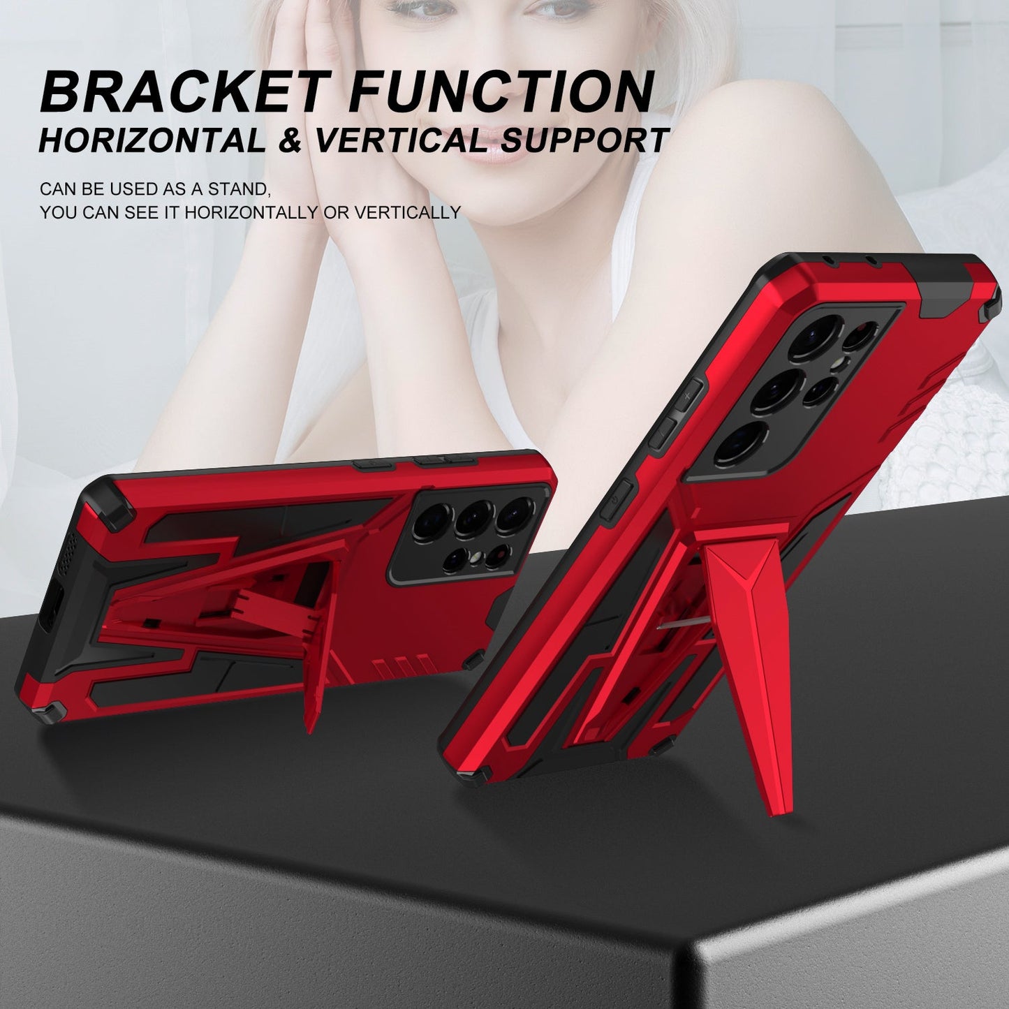Neue Außergewöhnliche Armor Bracket Magnetische Handyhülle für Samsung S21 Ultra 5G