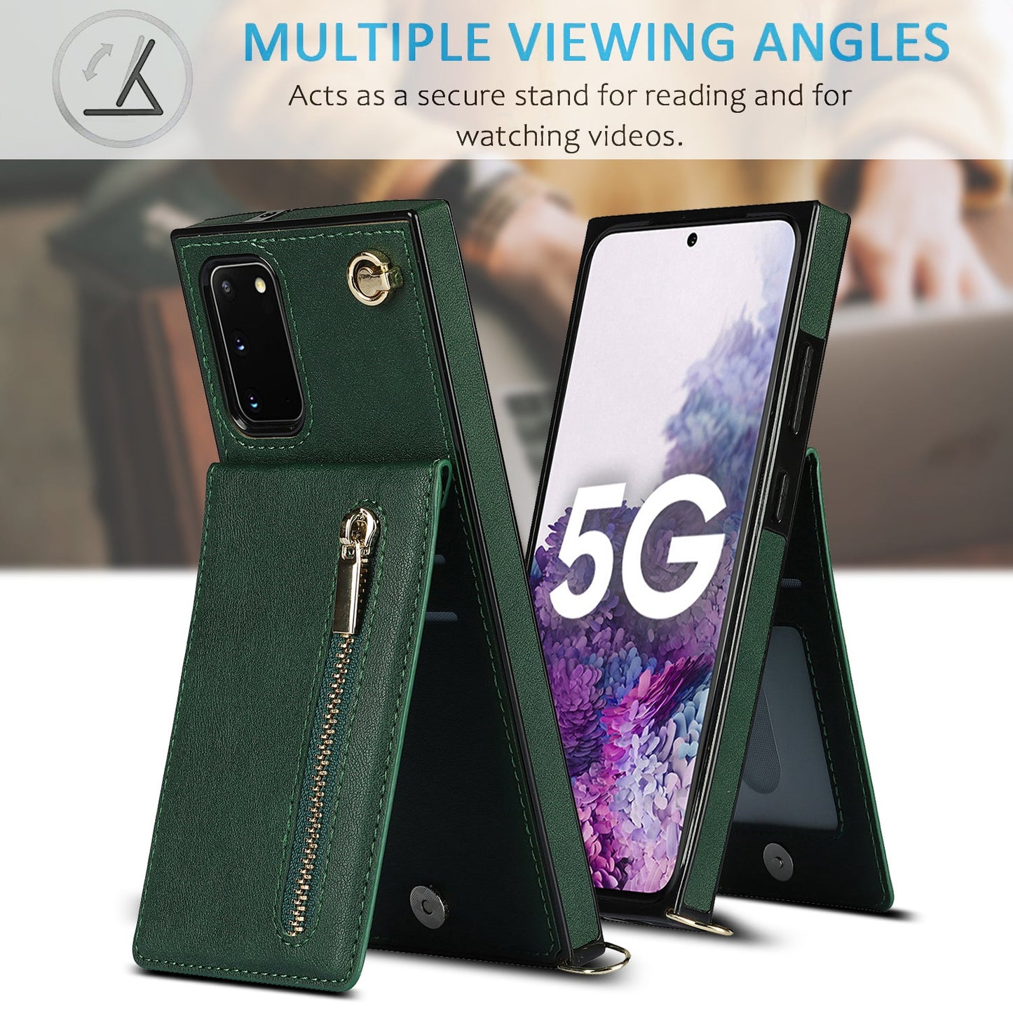 Neue Umhänge-Reißverschluss-Brieftaschen-Handyhülle für Samsung Note20/Note20 5G