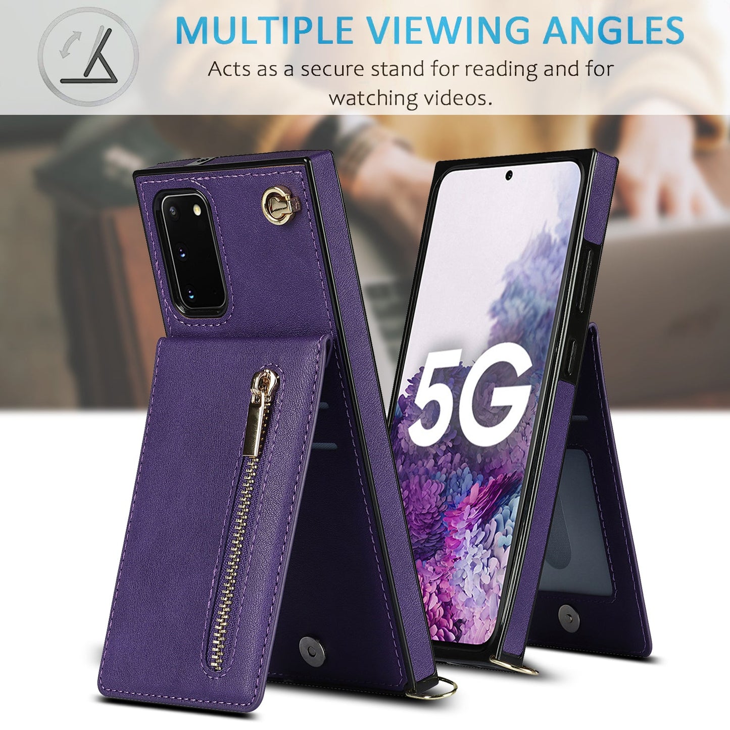 Neue Umhänge-Reißverschluss-Brieftaschen-Handyhülle für Samsung S20FE 4G/5G