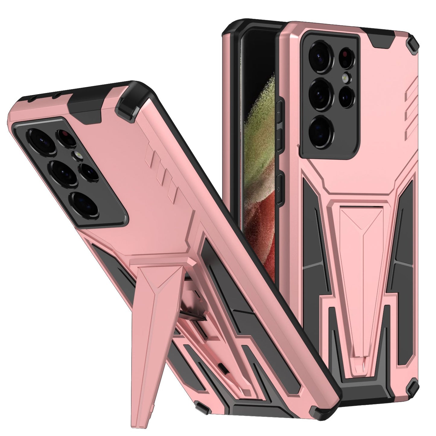 Neue Außergewöhnliche Armor Bracket Magnetische Handyhülle für Samsung S21 Ultra 5G