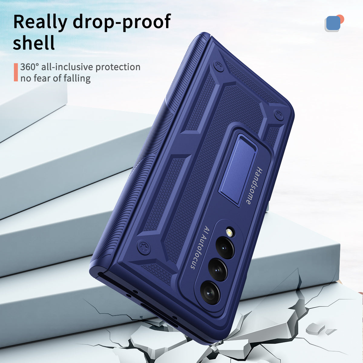 Luxuriöses Scharnier-Ständer Magnetisches Metallhalterung-Case für Samsung Galaxy Z Fold3 5G