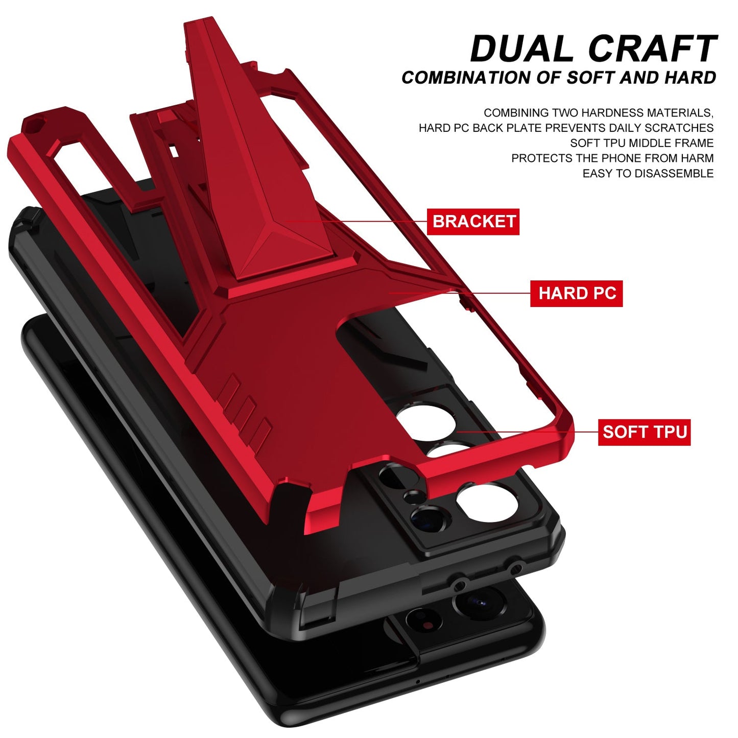Neue Außergewöhnliche Armor Bracket Magnetische Handyhülle für Samsung S21 Ultra 5G